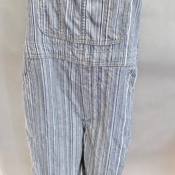 Wrangler‎ Striped Straight Leg Overalls Blue White Classic Workwear Style Medium - Picture 9 of 16